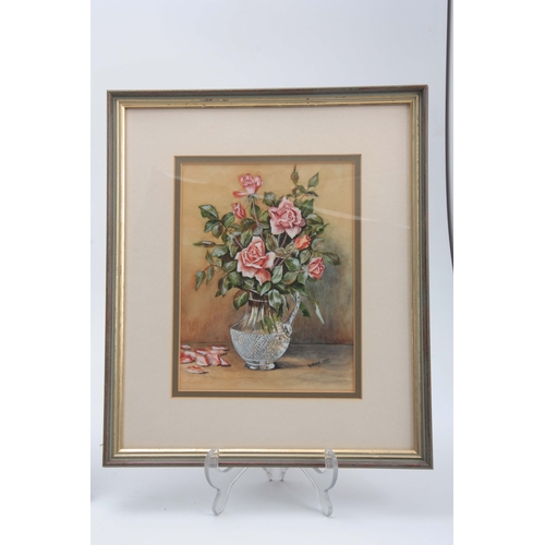 848 - A MID 20TH CENTURY STILL LIFE WATERCOLOUR OF ANEMONES 21.5cm wide by 14cm high, together with ANOTHE... 