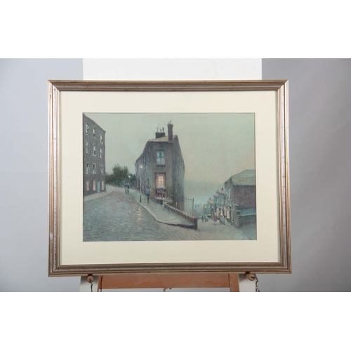 856 - ARR.  BOB RICHARDSON - PASTEL DRAWING Hebden Bridge, Yorkshire  - signed mounted and in silvered woo... 