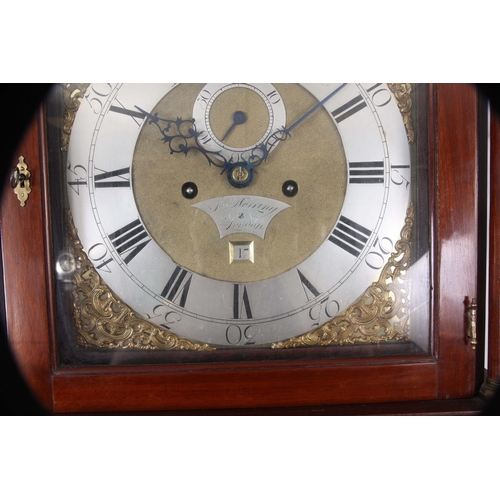 1017 - JOSEPH HERRING LONDON  A GEORGE III MAHOGANY LONGCASE CLOCK with pagoda top and three brass ball fin... 