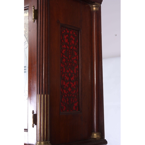 1017 - JOSEPH HERRING LONDON  A GEORGE III MAHOGANY LONGCASE CLOCK with pagoda top and three brass ball fin... 