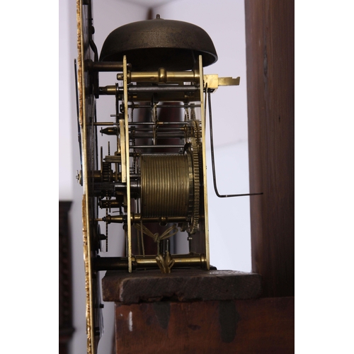 1017 - JOSEPH HERRING LONDON  A GEORGE III MAHOGANY LONGCASE CLOCK with pagoda top and three brass ball fin... 