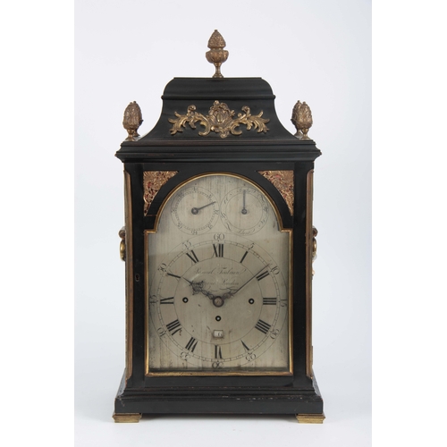 1018 - SAMUEL TOULMIN, STRAND, LONDON. A FINE GEORGE III EBONISED AND ORMOLU MOUNTED BRACKET CLOCK the clas... 