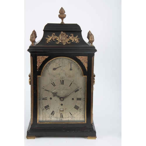 1018 - SAMUEL TOULMIN, STRAND, LONDON. A FINE GEORGE III EBONISED AND ORMOLU MOUNTED BRACKET CLOCK the clas... 