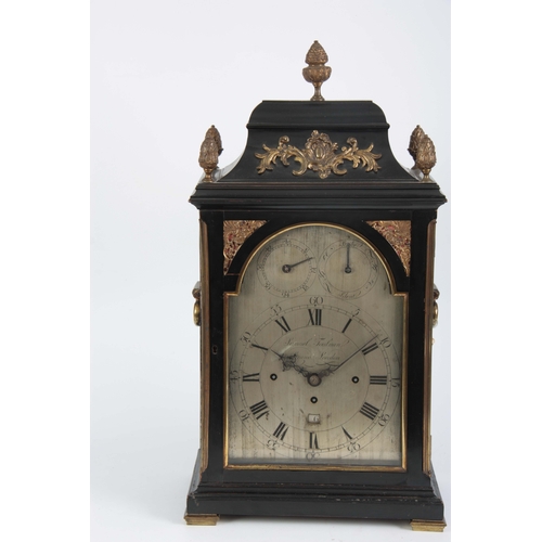 1018 - SAMUEL TOULMIN, STRAND, LONDON. A FINE GEORGE III EBONISED AND ORMOLU MOUNTED BRACKET CLOCK the clas... 