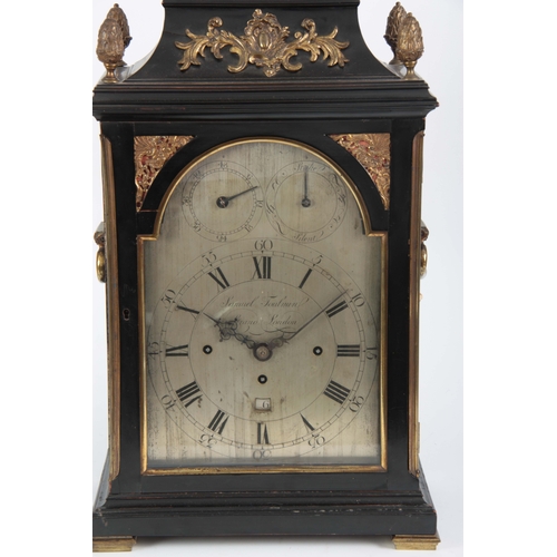 1018 - SAMUEL TOULMIN, STRAND, LONDON. A FINE GEORGE III EBONISED AND ORMOLU MOUNTED BRACKET CLOCK the clas... 