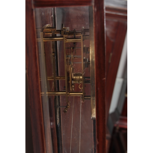 1022 - A MID 19th CENTURY WALNUT BIEDERMEIER STYLE VIENNA REGULATOR the slim case with architectural pedime... 