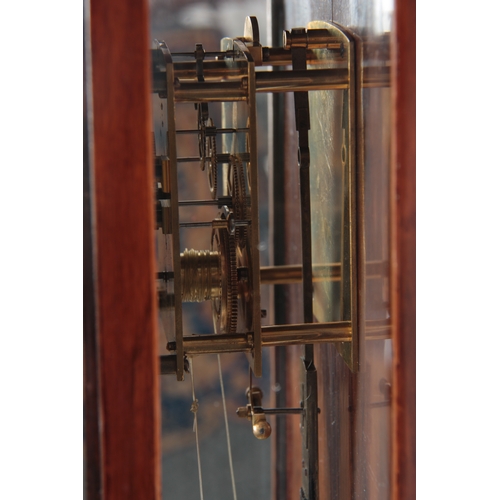 1022 - A MID 19th CENTURY WALNUT BIEDERMEIER STYLE VIENNA REGULATOR the slim case with architectural pedime... 