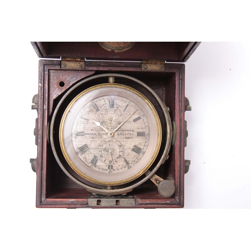 1023 - WILLIAM LANGFORD, BROAD QUAY, BRISTOL. No. 1637 A MID 19th CENTURY ENGLISH TWO DAY MARINE CHRONOMETE... 