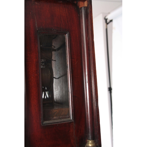 1024 - ROBERT WOOD, LONDON. A GEORGE III MAHOGANY QUARTER CHIMING LONGCASE CLOCK the pagoda top pediment wi... 