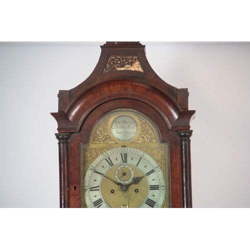 1029 - GEORGE CLARKE, LEADEN HALL STREET, LONDON. A GEORGE II WALNUT LONGCASE CLOCK the pagoda top and conc... 