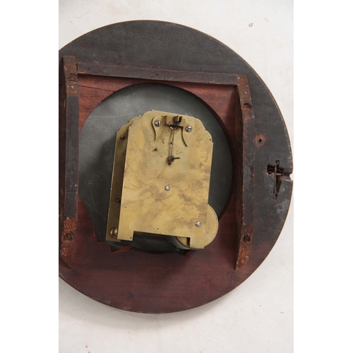 1030 - JOS. THWAITES, LONDON. A 19TH CENTURY FLAMED MAHOGANY DROP DIAL FUSEE WALL CLOCK with brass inlaid s... 