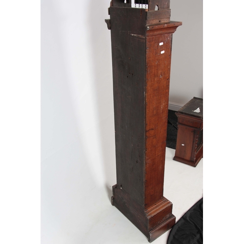 1033 - A  MID 18th CENTURY OAK CASED LONGCASE CLOCK  the hood having moulded pediment above a glazed door f... 