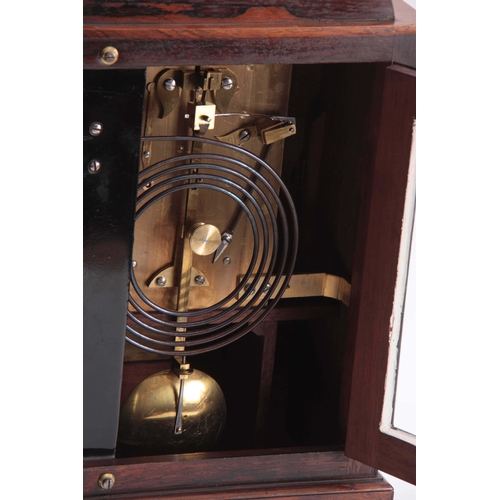 1034 - W. JOHNSON, STRAND, LONDON A MID 19th CENTURY ROSEWOOD BRACKET CLOCK the case of rectangular form wi... 