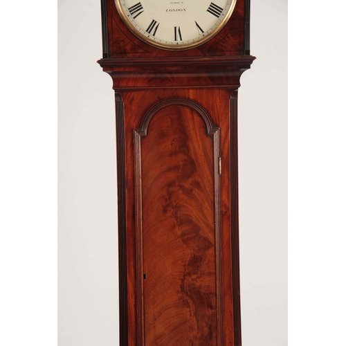 1036 - SIMMONS, COLMAN St. LONDON A REGENCY FIGURED MAHOGANY DOMESTIC REGULATOR LONGCASE CLOCK the hood wit... 