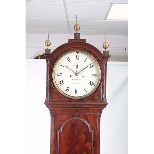 1038 - BARRAUD, CORNHILL, LONDON A REGENCY FIGURED MAHOGANY LONGCASE CLOCK OF SMALL PROPORTIONS the break a... 