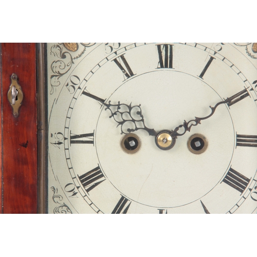 1041 - JOHN LOMAX, BLACKBURN. A GEORGE III MAHOGANY AUTOMATION BRACKET CLOCK with bell top case surmounted ... 