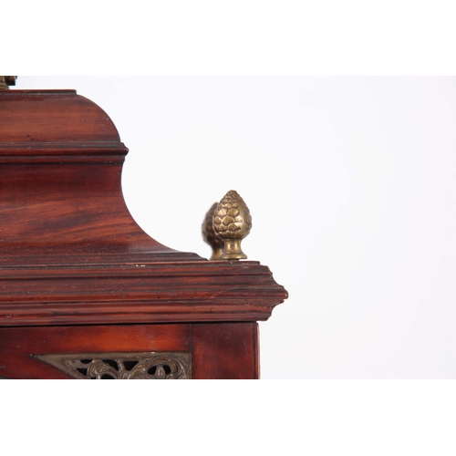 1041 - JOHN LOMAX, BLACKBURN. A GEORGE III MAHOGANY AUTOMATION BRACKET CLOCK with bell top case surmounted ... 