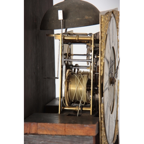 1046 - SAMUEL CHEETHAM, MIDDLETON. A MID 18th CENTURY OAK LONGCASE CLOCK  the hood having a caddy top above... 