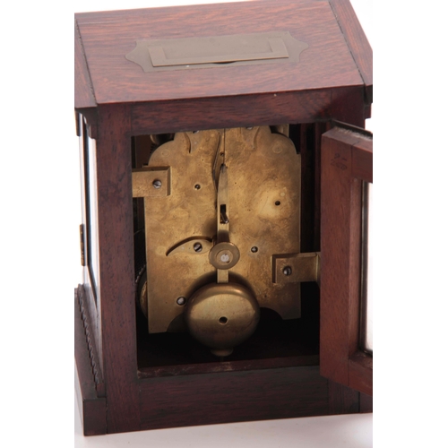 1048 - A SMALL MID 19th CENTURY ENGLISH ROSEWOOD FUSEE LIBRARY CLOCK SIGNED C. ANTHONY, CHEAPSIDE, LONDON h... 