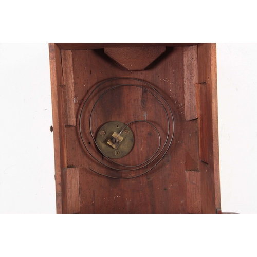 1049 - JOHN HARRISON, LIVERPOOL. A MID 19th CENTURY FIGURED MAHOGANY DROP DIAL WALL CLOCK the case having a... 