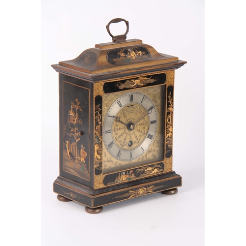 1052 - J.E. CALDWELL & CO. PHILADELPHIA. AN EARLY 20th CENTURY CHINOISERIE LACQUERED MANTEL CLOCK the c... 