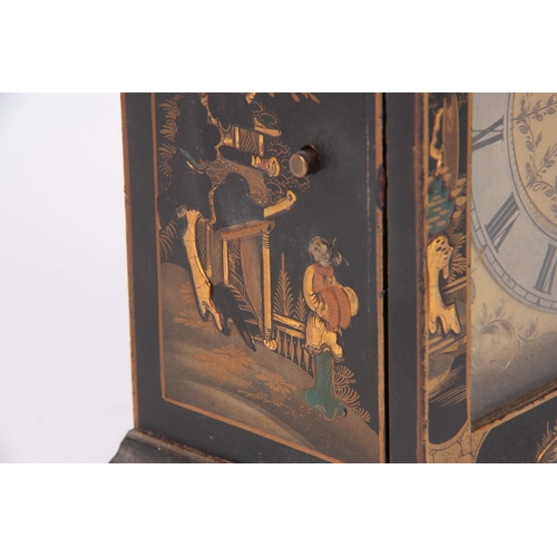 1052 - J.E. CALDWELL & CO. PHILADELPHIA. AN EARLY 20th CENTURY CHINOISERIE LACQUERED MANTEL CLOCK the c... 