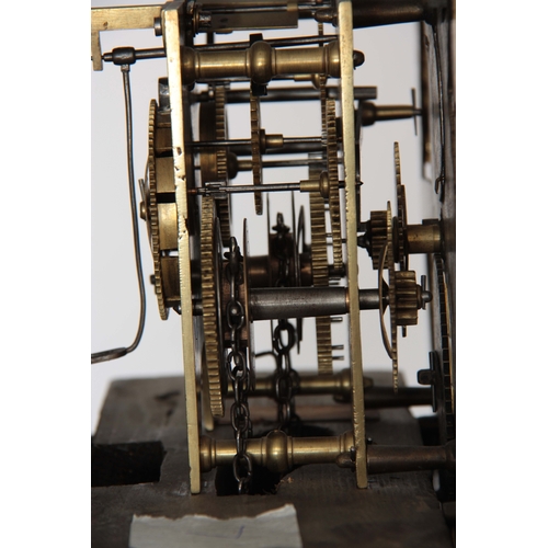 1055 - JOHN WYLDE, NOTTINGHAM. A MID 18th CENTURY AUTOMATION LONGCASE CLOCK the oak case having a break arc... 