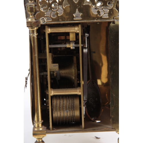 1056 - A WILLIAM GOODWIN, STOWMARKET. A LATE 17th CENTURY LANTERN CLOCK WITH LATER FUSEE MOVEMENT the case ... 