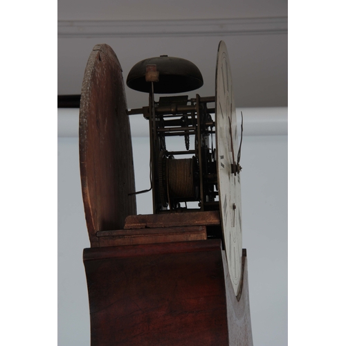 1073 - ALEXANDER, LEITH. AN EARLY 19th CENTURY FIGURED MAHOGANY LONGCASE CLOCK the drumhead style hood sat ... 