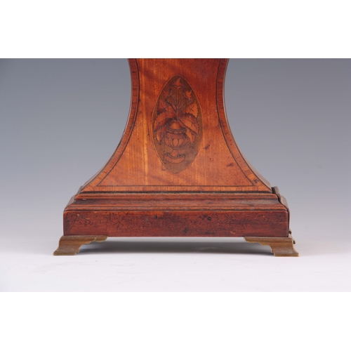 1074 - A LATE GEORGE III INLAID SATINWOOD BALLON SHAPED SEDAN MANTEL CLOCK  the case with kingwood crossban... 