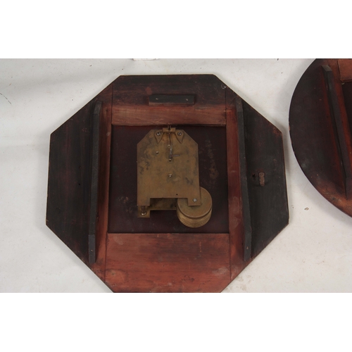 1078 - TWO MID 19th CENTURY DROP DIAL FUSEE WALL CLOCKS the figured mahogany clock signed J. Griffith, Carn... 