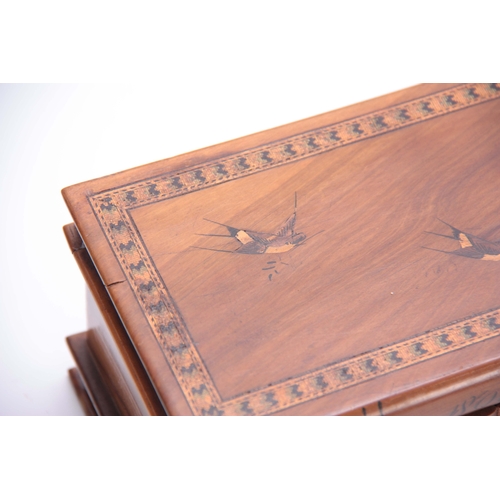 909 - A 19TH CENTURY SOUVENIR OLIVE WOOD JEWELLERY BOX formed as a volume of books with secret base drawer... 