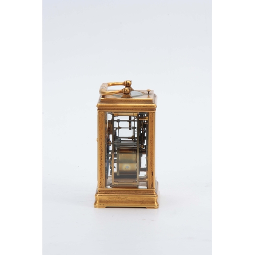 972 - DROCOURT No 9827 A 19TH CENTURY FRENCH  GILT BRASS CARRIAGE CLOCK REPEATER RETAILED BY GROHE WIGMORE... 