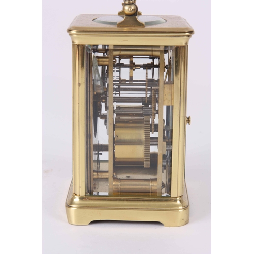 973 - RICHARD & CO. PARIS A LATE 19TH CENTURY FRENCH BRASS EIGHT-DAY STRIKING CARRIAGE CLOCK with enam... 