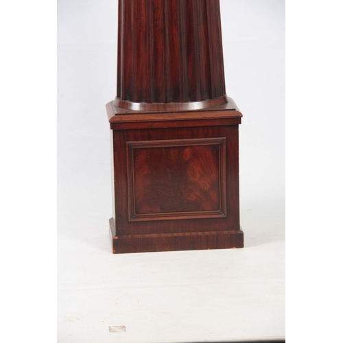 991 - ROLMALSTON, DUNFERMLINE. A LATE REGENCY SCOTTISH MAHOGANY DRUM HEAD LONGCASE CLOCK, having a carved ... 