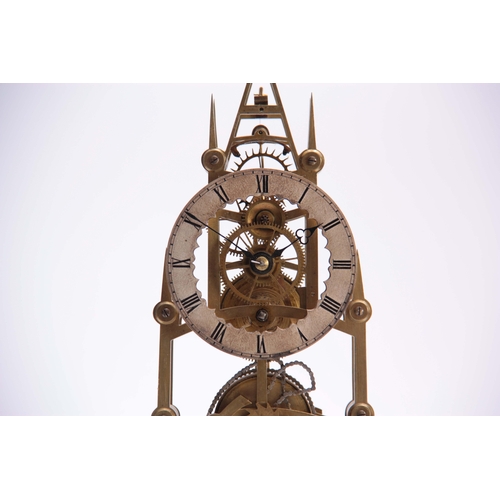 993 - A MID 19th CENTURY ENGLISH SKELETON CLOCK having a 4.25