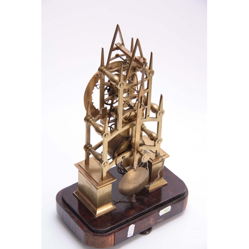 993 - A MID 19th CENTURY ENGLISH SKELETON CLOCK having a 4.25