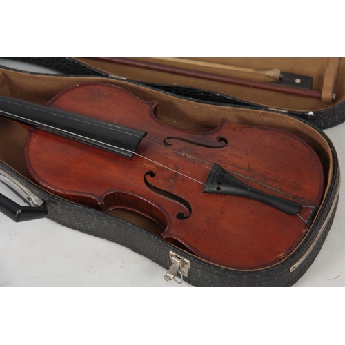 770 - A 19TH CENTURY VIOLIN having a label for 'Jean Baptiste Colin' length of back 36cm - sold in a case ... 