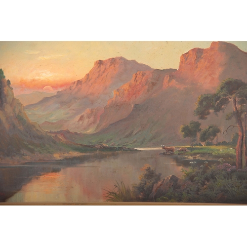 819 - JACK M. DUCKER M.M.A. OIL ON CANVAS. The hills of Perth 48cm high, 84cm wide - signed and in a gilt ... 