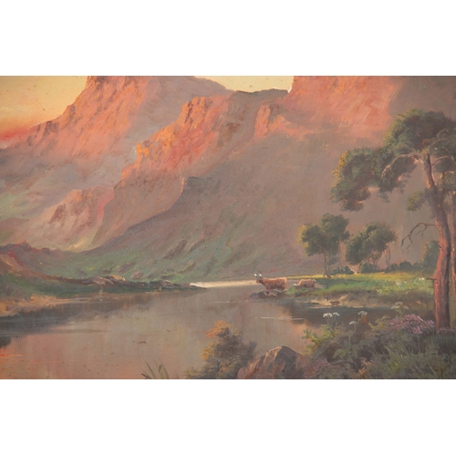 819 - JACK M. DUCKER M.M.A. OIL ON CANVAS. The hills of Perth 48cm high, 84cm wide - signed and in a gilt ... 