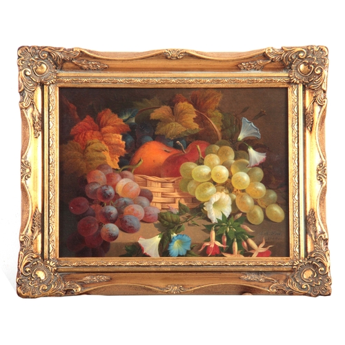 846 - A J A FREE.  A LATE 19TH CENTURY OIL ON CANVAS DEPICTING A STILL LIFE OF FRUIT AND FLOWERS signed an... 