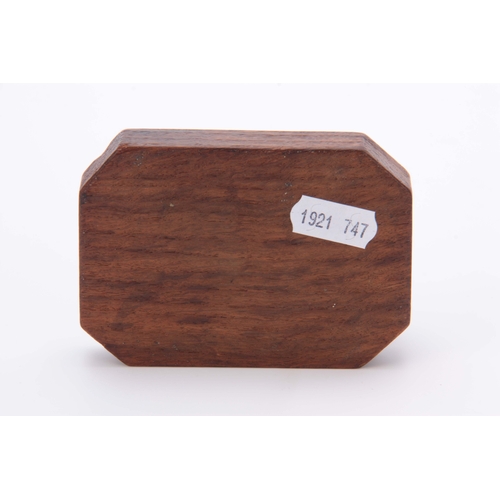 879 - A ROBERT MOUSEMAN THOMPSON OAK ASHTRAY of clipped and rounded rectangular form with carved mouse tra... 