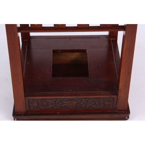 963 - AN EARLY 20TH CENTURY ART NOUVEAU LIBERTY STYLE INLAID MAHOGANY OCCASIONAL TABLE with square moulded... 