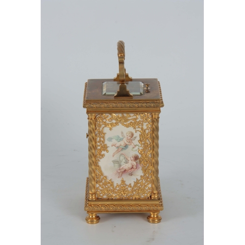 968 - DROCOURT, NO. 30504. A FINE LATE 19TH CENTURY ENAMEL PANELLED FRENCH REPEATING GRAND SONNERIE CARRIA... 