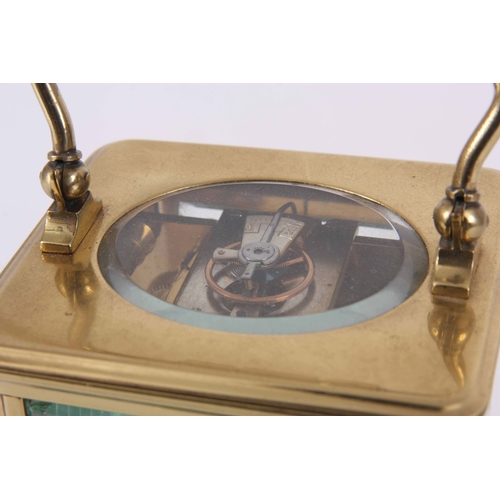 973 - RICHARD & CO. PARIS A LATE 19TH CENTURY FRENCH BRASS EIGHT-DAY STRIKING CARRIAGE CLOCK with enam... 