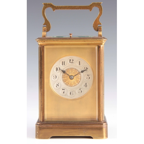 979 - RICHARD & CO, PARIS. A LATE 19th CENTURY FRENCH CORNICHE CASE REPEATING CARRIAGE CLOCK the brass... 