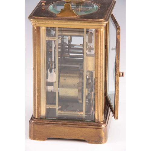 979 - RICHARD & CO, PARIS. A LATE 19th CENTURY FRENCH CORNICHE CASE REPEATING CARRIAGE CLOCK the brass... 