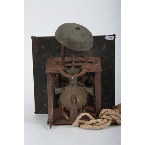 985 - A LATE 17th CENTURY HOOK AND SPIKE WALL CLOCK having a 10