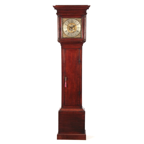 1093 - FRANCIS MOORE, FERRYBRIDGE A MID 18th CENTURY EIGHT-DAY LONGCASE CLOCK the slender oak case  having ... 