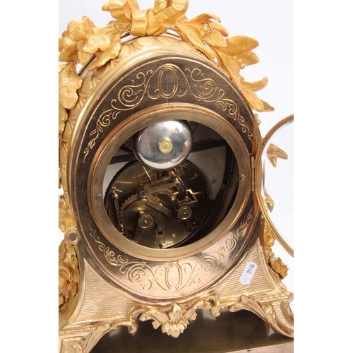 1097 - A LATE 19TH CENTURY FRENCH ORMOLU AND PORCELAIN PANELLED MANTEL CLOCK WITH PERPETUAL CALENDAR the ca... 